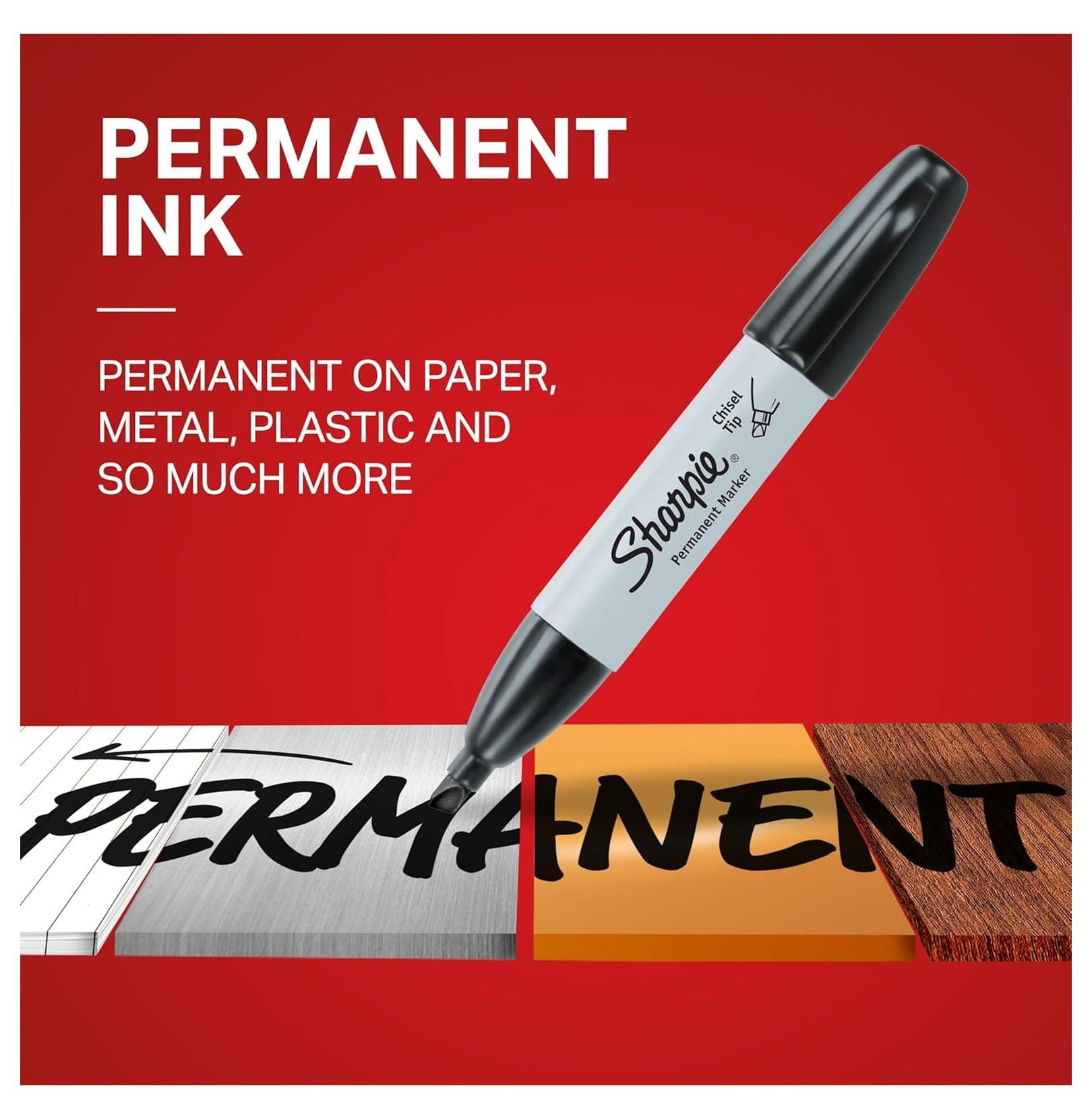 Permanent Markers, Chisel Tip, Black - 36 Pack - Quick Dry, Versatile Ink for Paper, Plastic, Wood, Leather & More