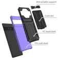 thumbnail image 2 of for Google Pixel 8 Pro Sliding Card Slot Back Case with Hidden Kickstand, Hybrid TPU + PC Fall Prevention Shock Absorption Anti-drop Protective Phone Case Cover for Google Pixel 8 Pro, Purple, 2 of 9