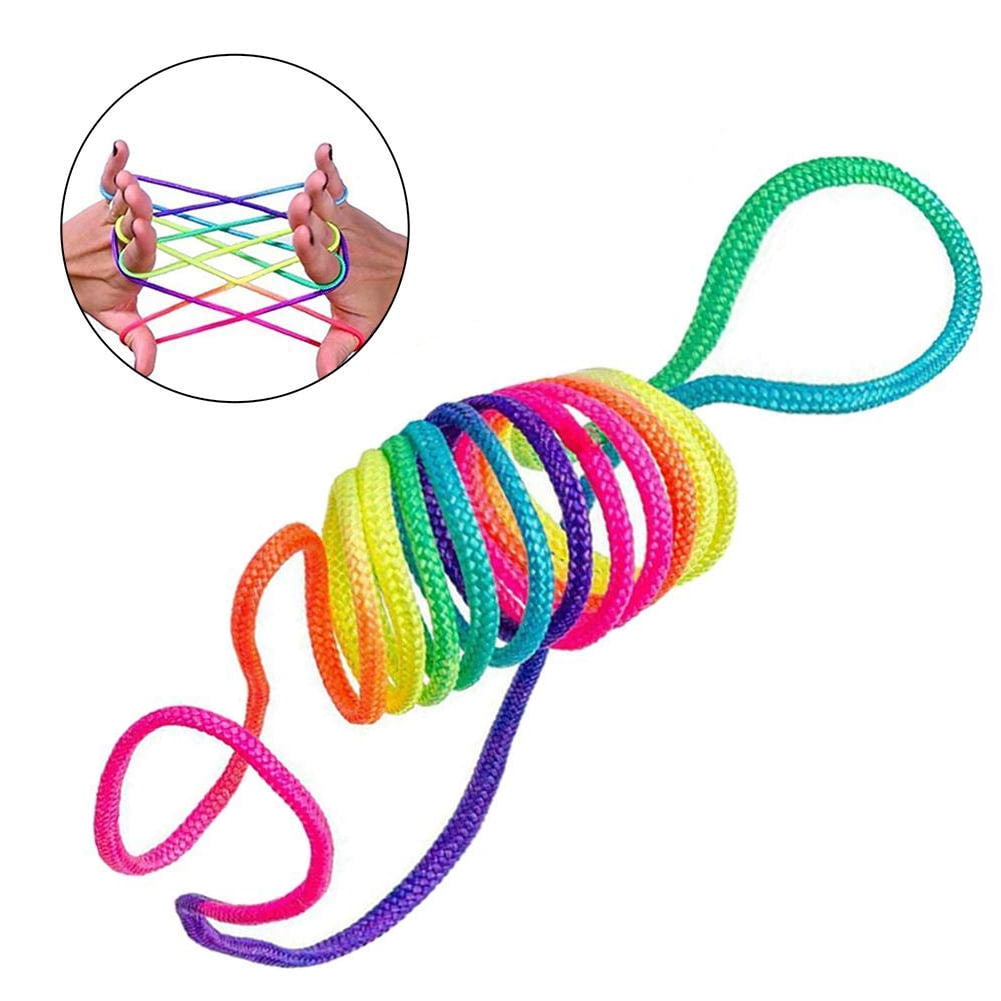 Kids rainbow Colour Fumble Finger Thread Rope String Game Developmental  HFUK 