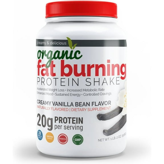 MAXIMUM Slim Organic Fat Burning Meal Replacement Drink, Balanced Diet Drink, Vanilla, 1 Pack