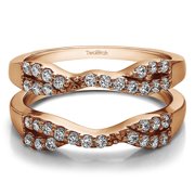 Infinity Cross Wedding Ring Guard Enhancer in Sterling Silver (0.51ctw)