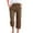 Brown, variant on jiaxiM Capris Pants for Women Casual Lightweight Straight Leg Pants High Waist Elastic Drawstring Trousers with Pockets