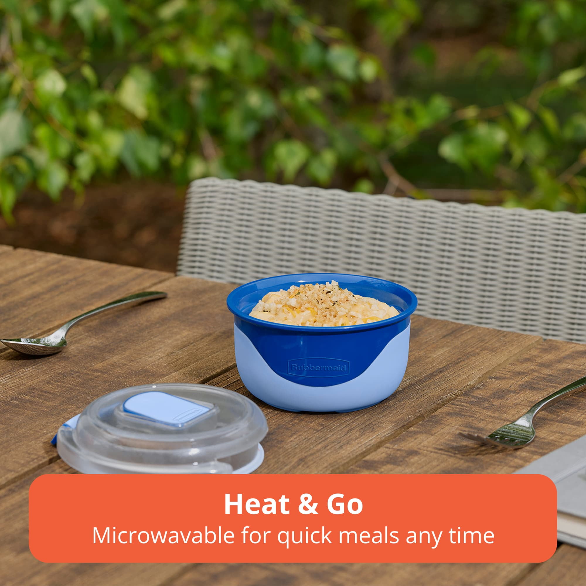 Rubbermaid Pack & Go 360 mL Round Microwaveable Container, 100% Leakproof Meal Prep Container, Dishwasher-Safe and Microwave-Safe