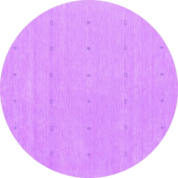 Ahgly Company Machine Washable Indoor Round Abstract Purple Contemporary Area Rugs, 5' Round