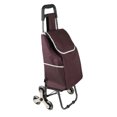 thumbnail image 3 of yeacher Chariot de Courses Pliable Compact avec Roues Triples pour Usage Domestique et Supermarché - Cadre en Métal Rouge, Sans Sac en Tissu Inclus, 3 of 5
