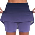 thumbnail image 2 of USSUMA Womens Colorblock Mid‑Rise Skort with Inner Brief Stretchy Breathable Pull‑On Waist Pocketed Design for Running Tennis Golf Workout and Casual Summer Outings, Activewear, Skort, 2 of 7