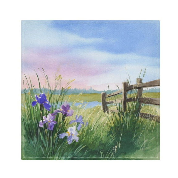 Cloth Napkins Set of1 100% Satin Peachskin Velvet 20x20inx1 Napkins Cloth napkins are washable Soft and Absorbent Delicate Watercolor Flowers