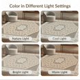 thumbnail image 7 of ODIKA 5'x7' Beige Brown Ornate Vines Design Washable Area Rug Intricate Floral Motifs with Elegant Borders Non-Slip, Low Pile, Stain Resistant for Guest Room, Lounge, Apartment, 7 of 7