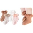 thumbnail image 1 of Calcetines de algodón con volantes de princesa para niñas pequeñas, paquete de 4/5/6, de malla fina, para verano, para vestido, 1 of 7