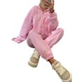 thumbnail image 2 of Conjunto de Chándal de 2 Piezas para Mujer, Sudadera de Larga con Cremallera y Pantalones de Chándal de Pierna , Conjuntos de Estar por Casa, Otoño Rosa L, 2 of 7
