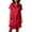 Red, variant on Loopsun Womens Short Sleepshirts Solid Open Front Short Sleeve Loose Thin Mid Length Casual Loungewear