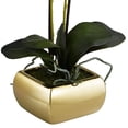 thumbnail image 4 of Dahlia Studios Potted Faux Artificial Flowers Realistic White Orchid Greenery in Gold Ceramic Pot for Home Decoration 22" High, 4 of 8