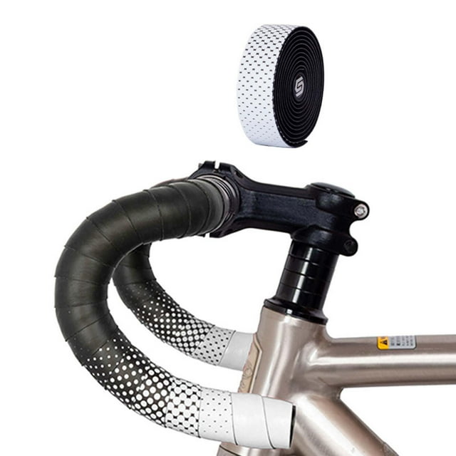2x Cinta para Manillar de Bicicleta shamjiam Orificios Transpirables Tapones Para Extremos de Barra Blanco