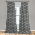 thumbnail image 5 of Ambesonne Cartoon Curtains, Scribble Spots Spirals, Pair of 28"x63", Grey White Mustard, 5 of 5