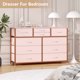 thumbnail image 3 of Cómoda Blanca de 5 Cajones para Dormitorio, Estructura de Madera Sólida con Patas de Metal, Cómoda Alta con Espejo y Gabinete, Fácil Ensamblaje, Ideal para Organizar Ropa y Accesorios - Color rosa, 3 of 7