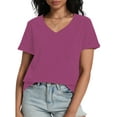 thumbnail image 2 of Womens T Shirts V-Neck Short Sleeve Summer Tops Casual Basic Tees Trendy, 2 of 5