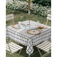 thumbnail image 2 of Square Outdoor Tablecloth with Umbrella Hole Flowers Bicycle Outside Table Cloth Waterproof Patio Table Cover Spring Farmhouse Floral Plaid Lattice Zipper Tablecloths for Picnic Camping 54x54 Inch, 2 of 8