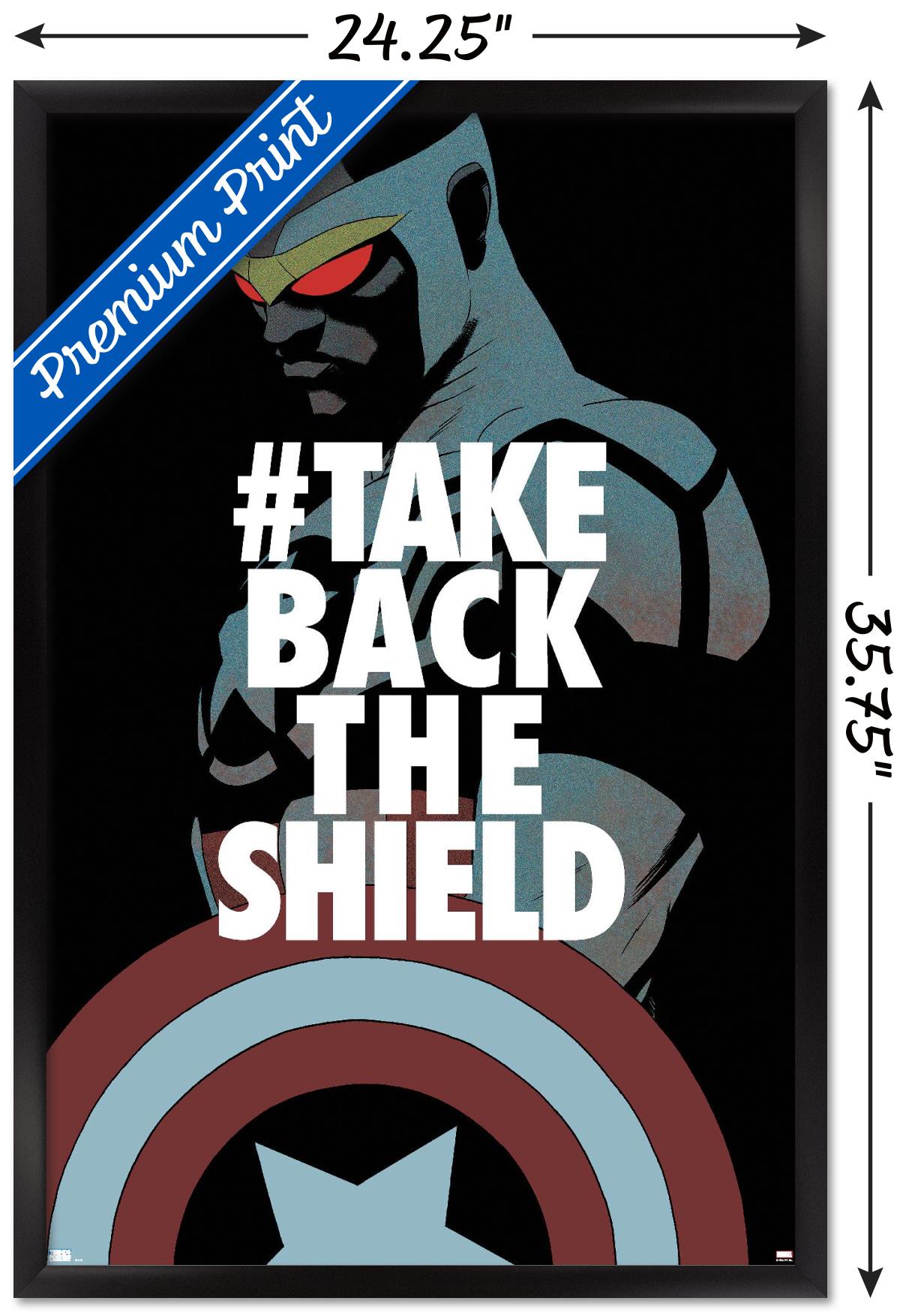 Marvel Comics - Falcon - Take Back the Shield Wall Poster, 22.375" x 34", Framed