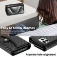 thumbnail image 4 of Phone Case for iPhone 16 Wallet Cover with Crossbody Strap and Wrist Strap, Card Slots Stand PU Leather Flip Magnetic Buckle Zipper Pocket for iPhone 16 Case Women Girls, Black, 4 of 6