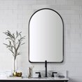 thumbnail image 4 of ANDY STAR 24 x 38 In Wall Mounted Metal Frame Arched Vanity Mirror, Black, 4 of 9