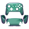 thumbnail image 2 of eXtremeRate Chameleon Green Purple Faceplate Backplate Handles Cover, Octagonal Gated Sticks Design DIY Replacement Grip Housing Shell for Nintendo Switch Pro Controller - Controller NOT Included, 2 of 9