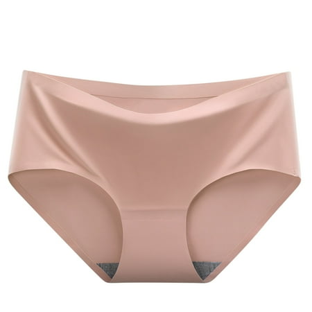 Tao Tao Women Panties Silk Soft Intimates Underwear For Women Seamless Mid-Waist Panties Briefs Underpants Khaki XL