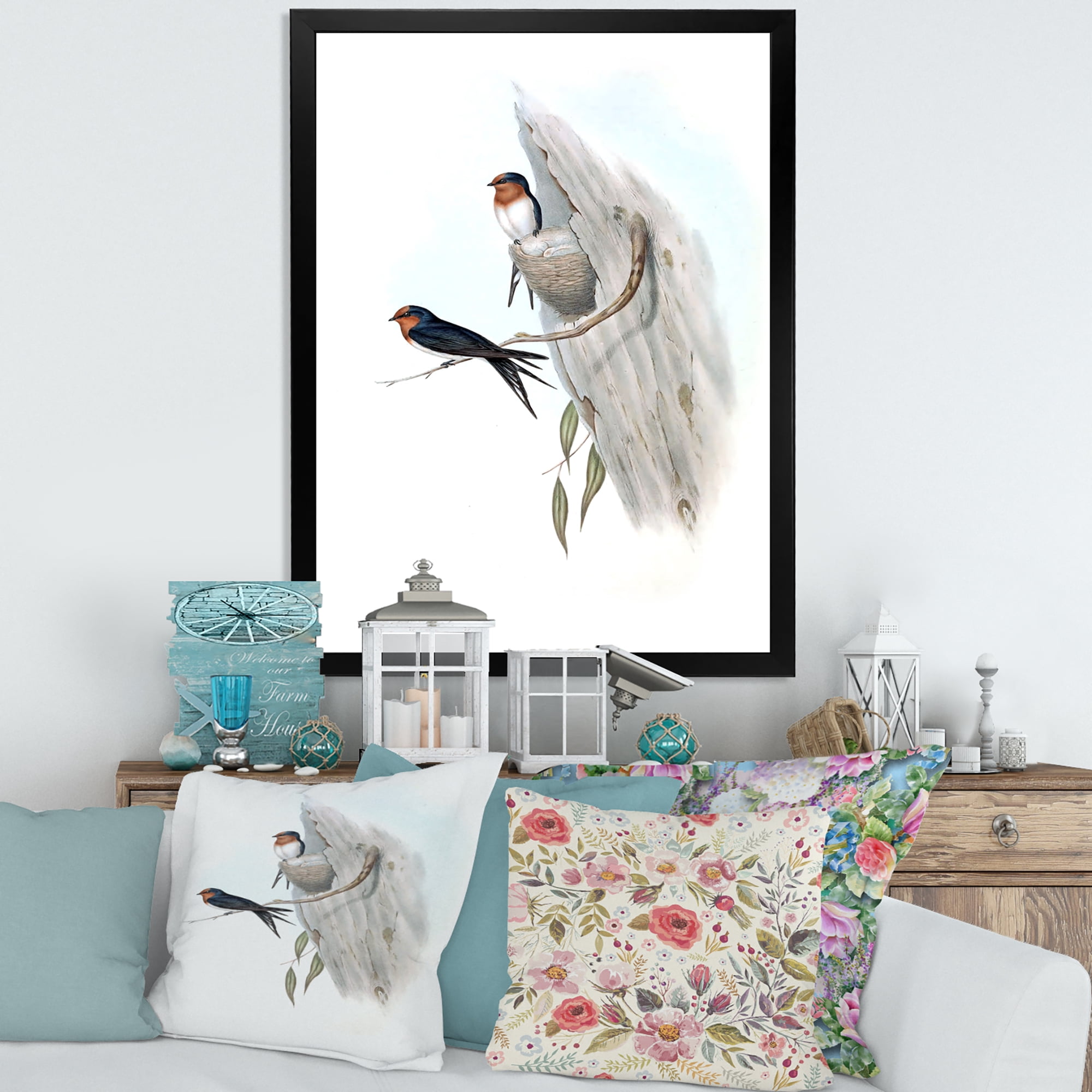 Designart 'Ancient Australian Bird Illustrations II' Traditional Framed Art Print