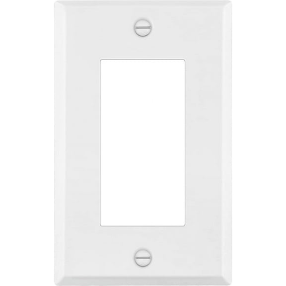 ENERLITES Decorator Switch Metal Wall Plate, Outlet Cover, Corrosion Resistant, Standard Size 1-Gang 4.50" x 2.76", Powder Coated Stamped Steel, 7731-WM, White Matte