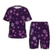 thumbnail image 1 of Balery Purple Snow Flakes Conjunto de Pijama Infantil de Manga Corta con Estampado – Ropa de Dormir de Algodón Suave-3X-Large, 1 of 6
