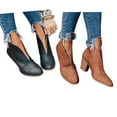 thumbnail image 6 of huanledash Women Casual All-matched Thick Heel Pointed Toe V Shaped Slip-on Ankle Boots, 6 of 7