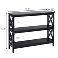 thumbnail image 2 of Topbuy Table Console Industrielle à 3 Niveaux Étagère X-Design Table d'Appoint Étroite Noire, 2 of 5