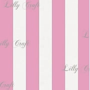 Pink White 2" Stripes Poly Cotton Fabric - Sold By The Yard - 58" / 59"