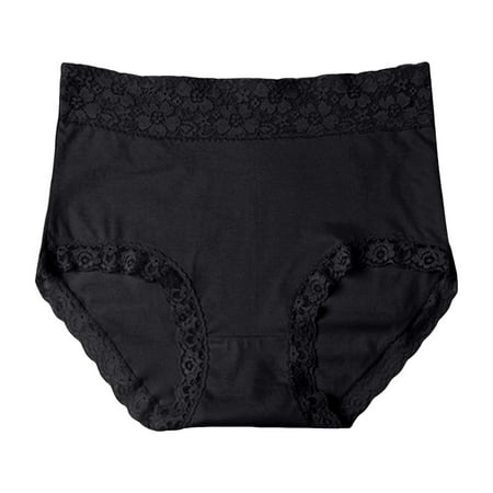 Midwennn Women Fashion Plus Size Lace High Waist Sexy Comfortable Panties Boy Cut Underwear Women
