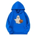 thumbnail image 4 of HomeDM Boys Girls Long Sleeve Hooded Sweatshirts - Unisex Kids Fall Winter Pullover Hoodie Sweatshirts - Blue/7-8 Years, 4 of 4