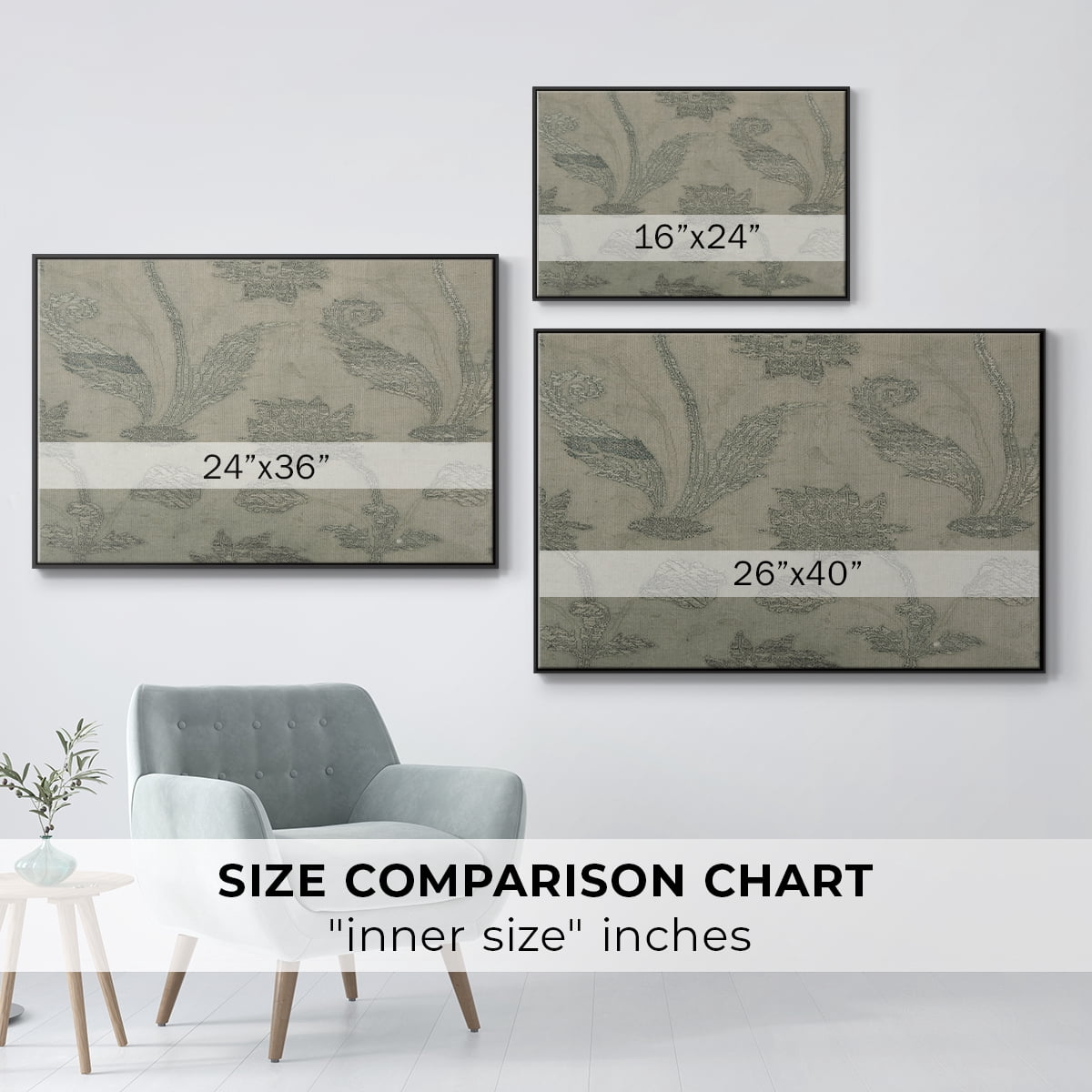 Vintage Abstract Print-XV Framed in Black Wood Gallery Wrapped Canvas 25 in. x 37 in.