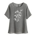 thumbnail image 5 of Womens Tops Dressy Casual Short Sleeve Tunic Blue Print Blouses for Women Womens T Shirts Graphic Tees Funny, 5 of 7