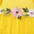 thumbnail image 4 of Gubotare Newborn Girl Dresses Toddler Cowgirl Outfit Overalls for Girls Western Boots Hat Romper Bell Bottoms Suspender Jumpsuit 0 3 6 9 12 18 24 Months (Yellow,12-18 Months), 4 of 5