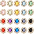 thumbnail image 2 of 20 Pcs Sew on Rhinestone Mixed Color Oval Acrylic Crystal Rhinestones with Golden Plated Alloy Settings Shiny Flower Gemstone for Clothing Garment Crafts, 2 of 6