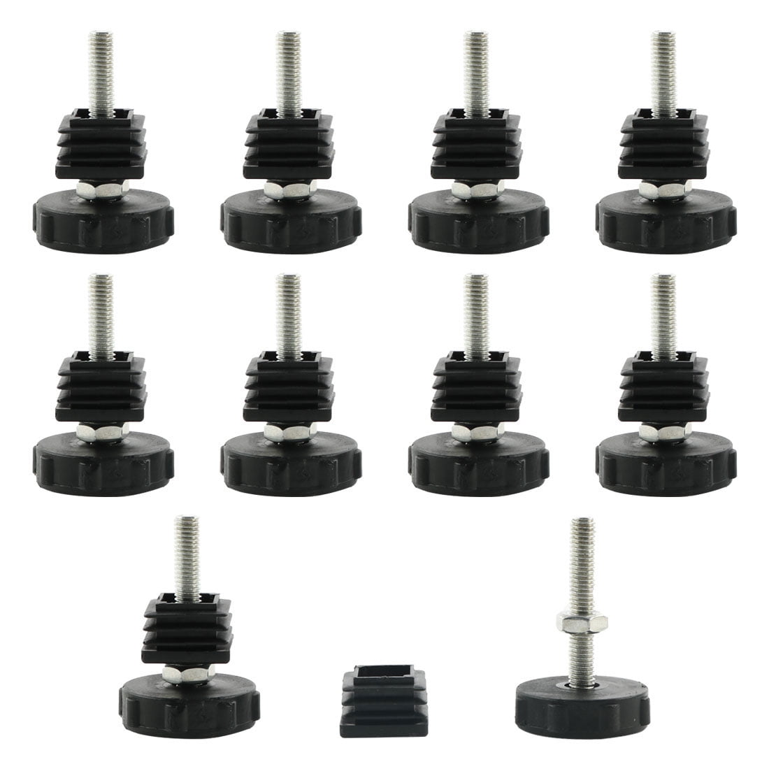 Leveling Feet 25 x 25mm Square Tube Inserts Furniture Table Adjustable Leveler