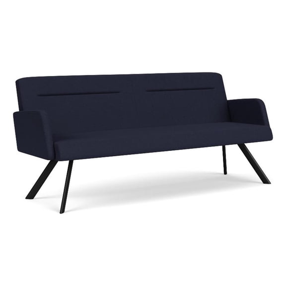 Willow Lounge Lobby Reception Waiting Room Sofa / Black Steel / Navy Blue