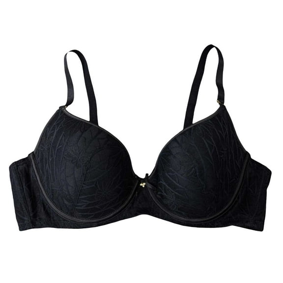 Sopiago Womens Bra Push Up Lace Bra Demi Padded 1 Cup Lift Up Bras Soft Lace Sexy Underwire Black,XL