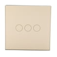 thumbnail image 4 of Interruptor De Luz Inteligente, AC80-260V/10A Interruptor Inteligente Triple Gold WiFi Interruptor Inteligente 86 Relés Control Táctil Alexa/Google Relé De Control De Voz, 4 of 8