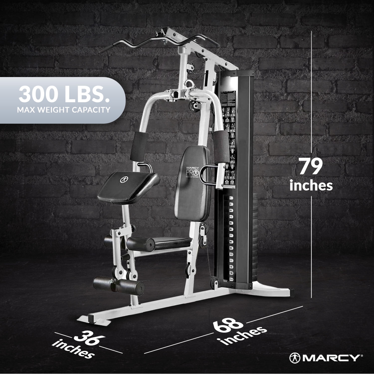 Marcy Multifunctional 150lb Weightlifting Home Gym with Leg Curl Extension Machine Walmart