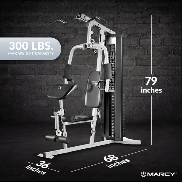 Marcy Multifunctional 150lb Weightlifting Home Gym with Leg Curl