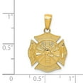 thumbnail image 3 of Real 14kt Yellow Gold Reversible Fire Department Shield Pendant; for Adults and Teens; for Women and Men, 3 of 3