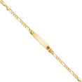 thumbnail image 3 of 14K Solid Yellow Gold Medical Alert Figaro Link Name Bar Identification ID Bracelet, 3 of 4
