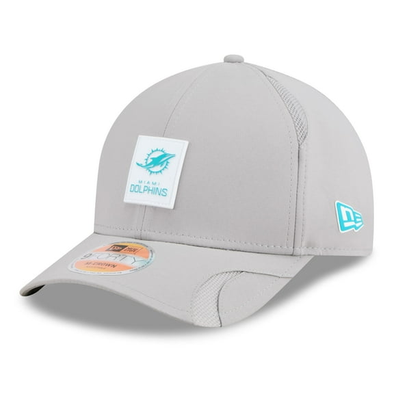 Men's New Era Gray Miami Dolphins 2025 Sideline  M-Crown 9FORTY Adjustable Hat