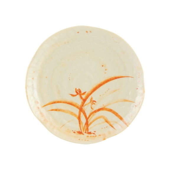 Excellante Gold Orchid Melamine Dinnerware Collection 7 1/4" Lotus Shape Plate, Comes in Dozen