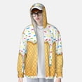 thumbnail image 6 of Rocae White Ice Cream Print Breathable Sun Protection Hoodie Quick-Dry Lightweight Long Sleeve Hoodie Unisex Running Sports Shirt Small, 6 of 9