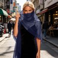 thumbnail image 2 of PRINxy Women’s Solid Sheer Chiffon Wrap Shawl, Flowy Long Neck Scarf For Wedding Party Evening Date Outings Navy, 2 of 6